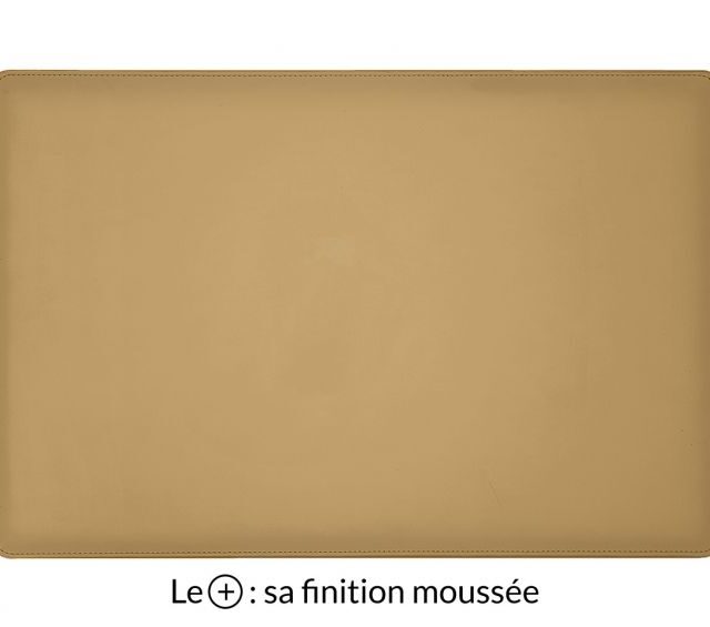 Lavoisier Maroquinier - Sous-main en cuir beige café latte "Premium" - 60x40 cm