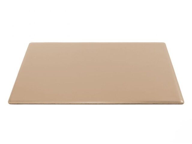 Lavoisier Maroquinier - Sous-main en cuir beige café latte "Premium" - 60x40 cm