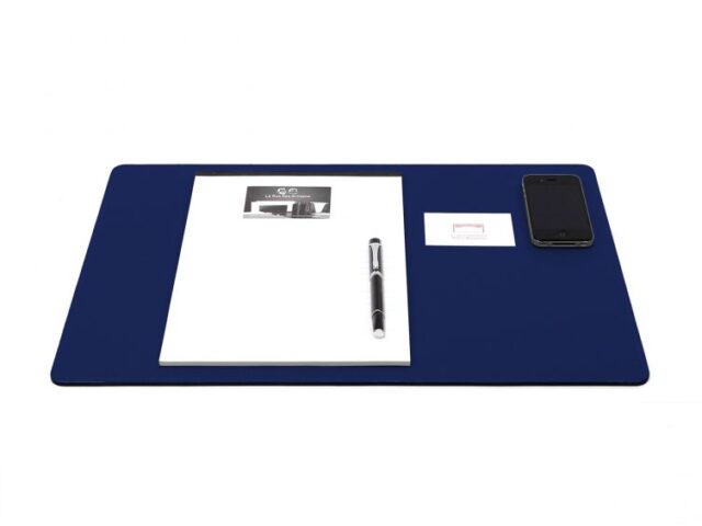 Lavoisier Maroquinier - Sous-main en cuir bleu cobalt - 50x34 cm