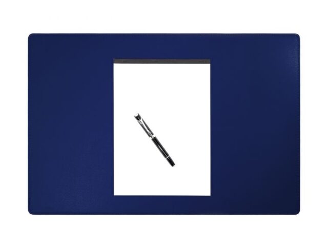 Lavoisier Maroquinier - Sous-main en cuir bleu cobalt - 60x40 cm