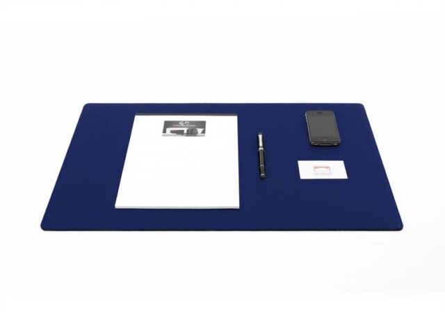 Lavoisier Maroquinier - Sous-main en cuir bleu cobalt - 60x40 cm