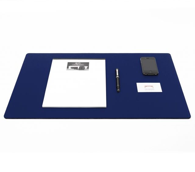 Lavoisier Maroquinier - Sous-main en cuir bleu cobalt - 60x40 cm