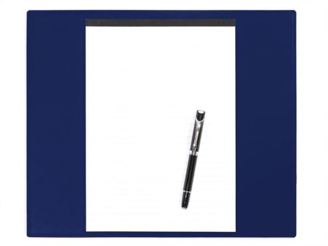 Lavoisier Maroquinier - Sous-main en cuir bleu cobalt - mini - 38x32 cm