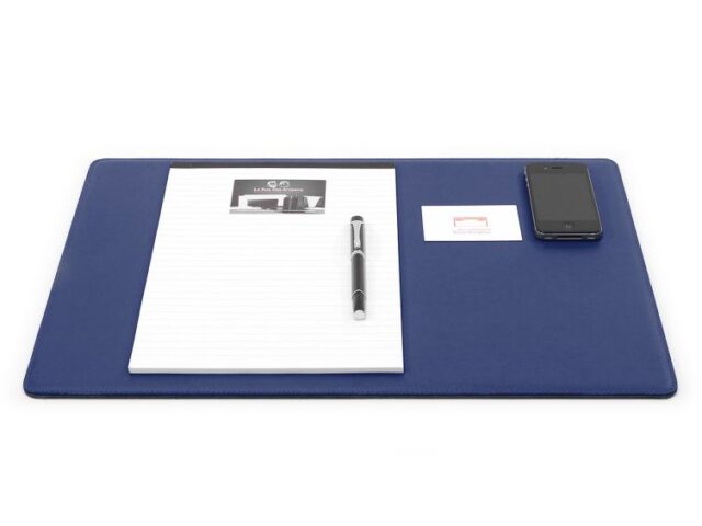 Lavoisier Maroquinier - Sous-main en cuir bleu cobalt "Premium" - 50x34 cm