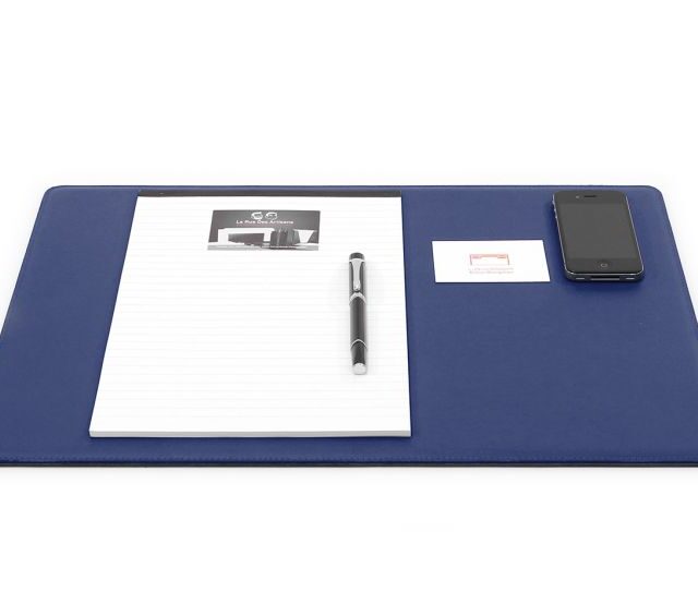 Lavoisier Maroquinier - Sous-main en cuir bleu cobalt "Premium" - 50x34 cm