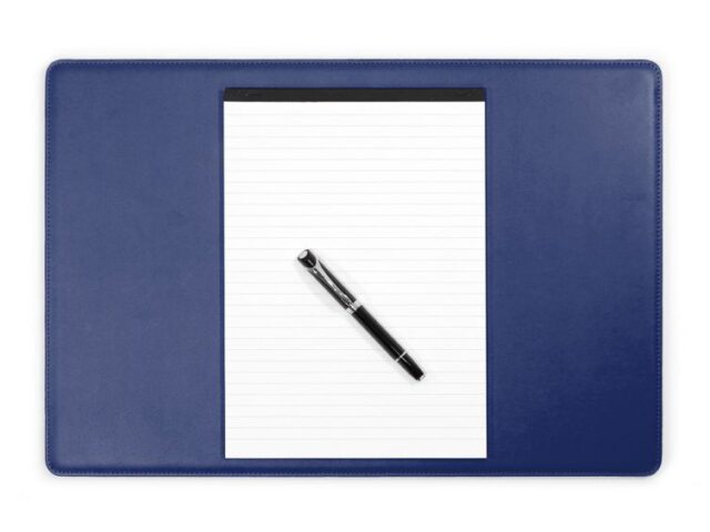 Lavoisier Maroquinier - Sous-main en cuir bleu cobalt "Premium" - 50x34 cm