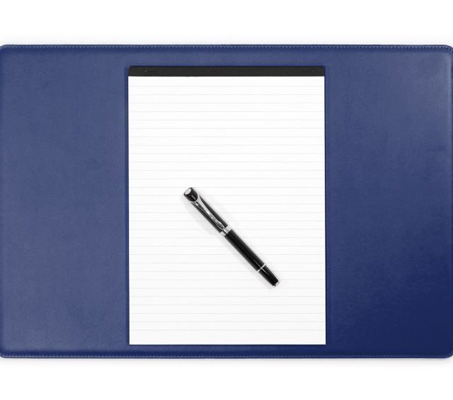 Lavoisier Maroquinier - Sous-main en cuir bleu cobalt "Premium" - 50x34 cm