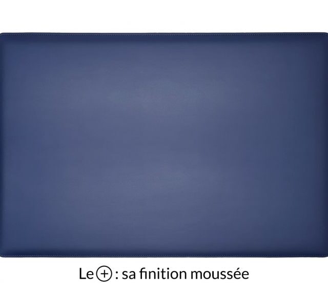 Lavoisier Maroquinier - Sous-main en cuir bleu cobalt "Premium" - 60x40 cm