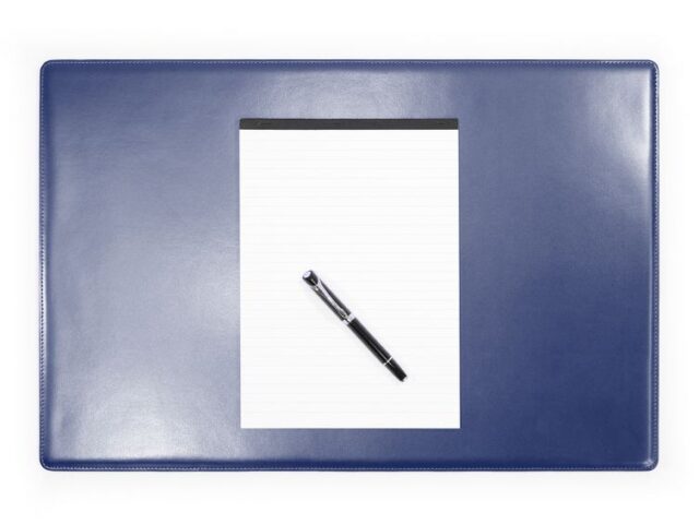 Lavoisier Maroquinier - Sous-main en cuir bleu cobalt "Premium" - 60x40 cm