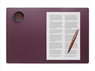 LAVOISIER Maroquinier - Sous-main en cuir bordeaux – 50×34 cm