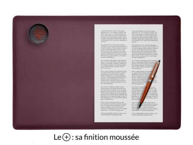 LAVOISIER Maroquinier - Sous-main en cuir bordeaux “Premium” – 50×34 cm