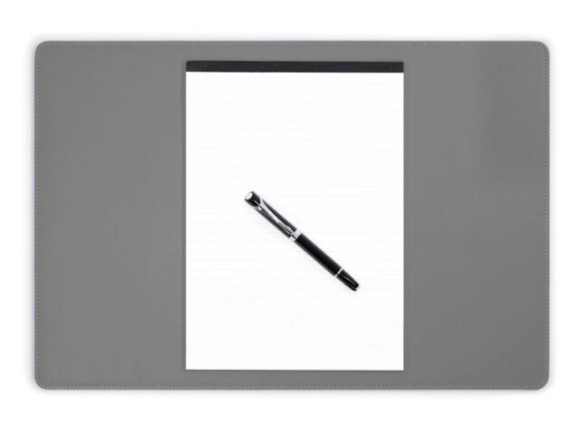 Lavoisier Maroquinier - Sous-main en cuir gris fer - 50x34 cm