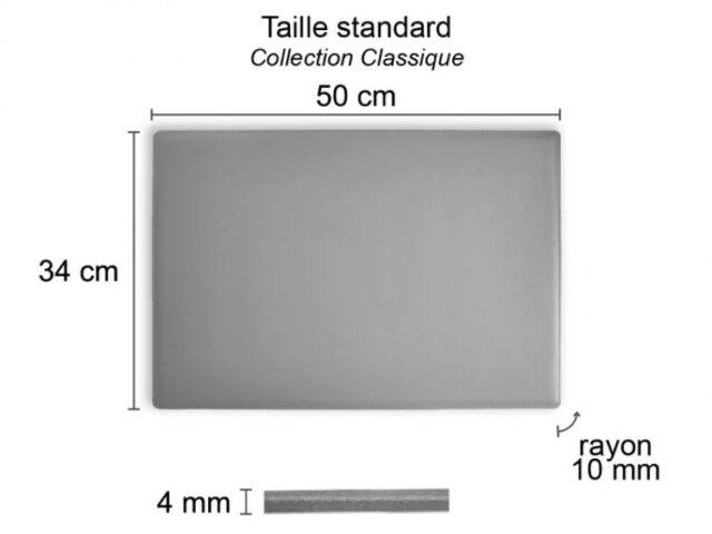 Lavoisier Maroquinier - Sous-main en cuir gris fer - 50x34 cm