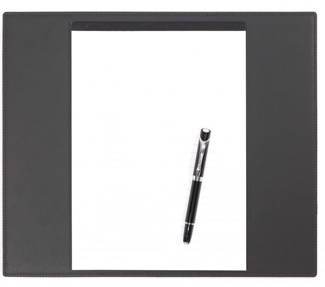 Lavoisier Maroquinier - Sous-main en cuir gris fer - mini - 38x32 cm