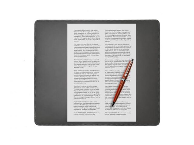 LAVOISIER Maroquinier - Sous-main en cuir gris fer – mini – 38×32 cm