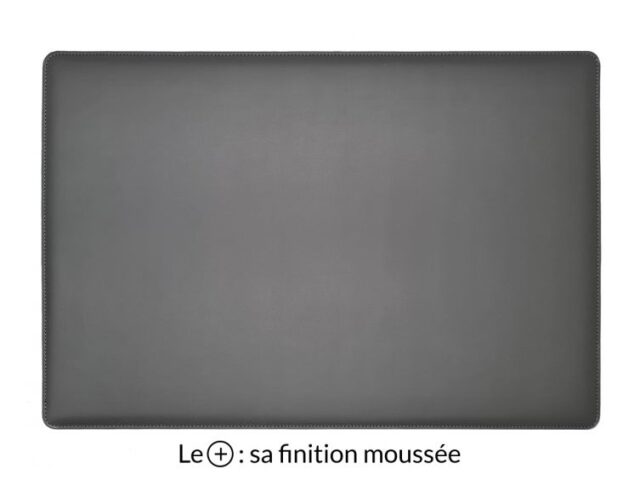 Lavoisier Maroquinier - Sous-main en cuir gris fer "Premium" - 50x34 cm