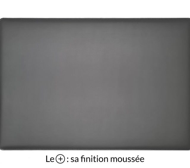 Lavoisier Maroquinier - Sous-main en cuir gris fer "Premium" - 50x34 cm