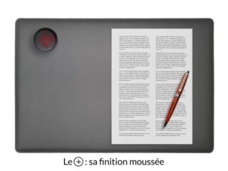 LAVOISIER Maroquinier - Sous-main en cuir gris fer “Premium” – 50×34 cm