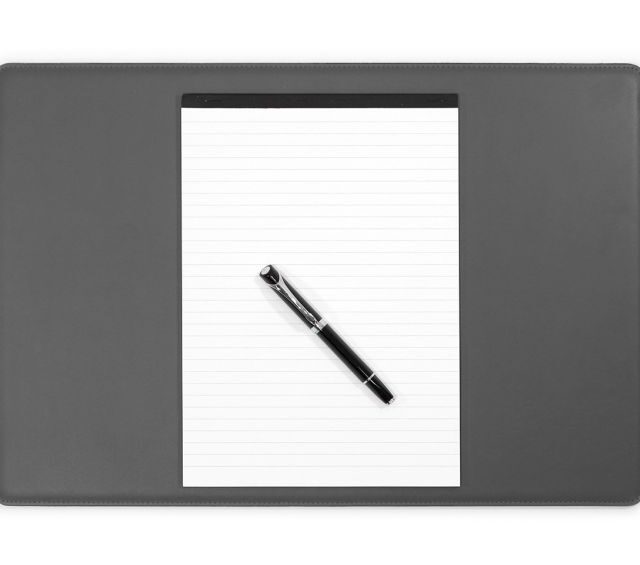 Lavoisier Maroquinier - Sous-main en cuir gris fer "Premium" - 50x34 cm