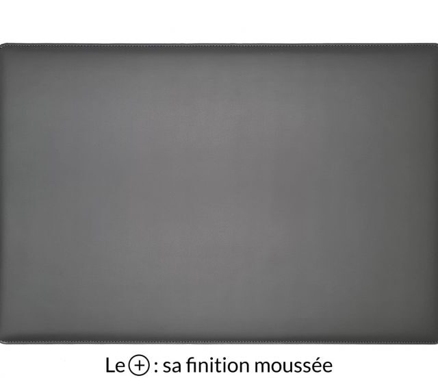 Lavoisier Maroquinier - Sous-main en cuir gris fer "Premium" - 60x40 cm