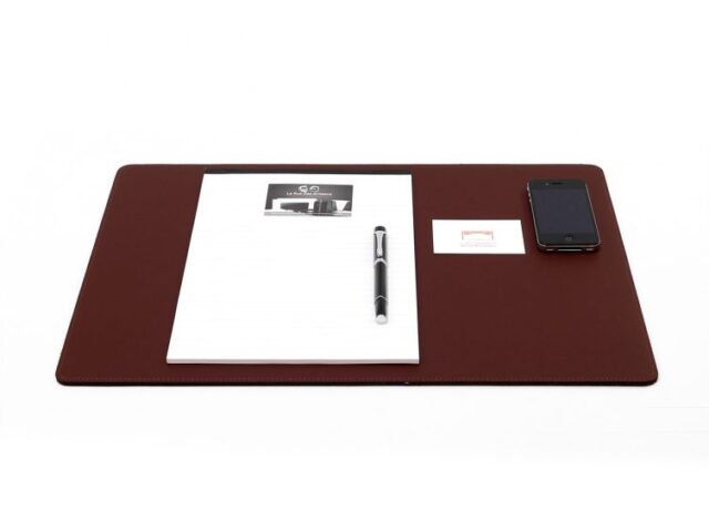 Lavoisier Maroquinier - Sous-main en cuir marron - 50x34 cm