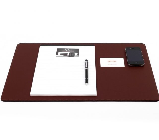 Lavoisier Maroquinier - Sous-main en cuir marron - 50x34 cm