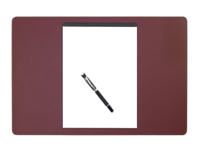 Lavoisier Maroquinier - Sous-main en cuir marron - 50x34 cm