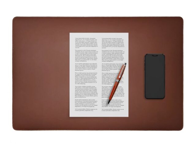 LAVOISIER Maroquinier - Sous-main en cuir marron – 60×40 cm