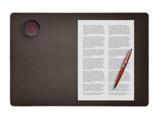 LAVOISIER Maroquinier - Sous-main en cuir marron foncé – 50×34 cm