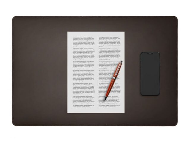 LAVOISIER Maroquinier - Sous-main en cuir marron foncé – 60×40 cm