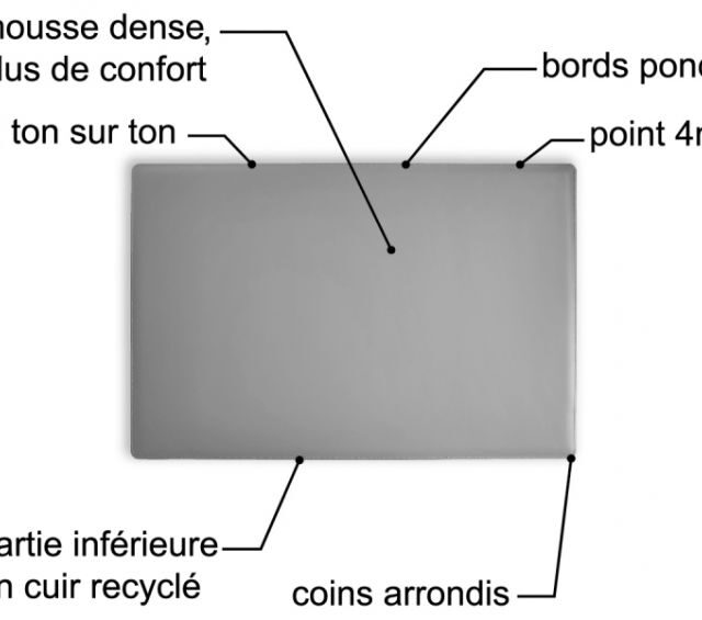 Lavoisier Maroquinier - Sous-main en cuir marron foncé "Premium" - 60x40 cm