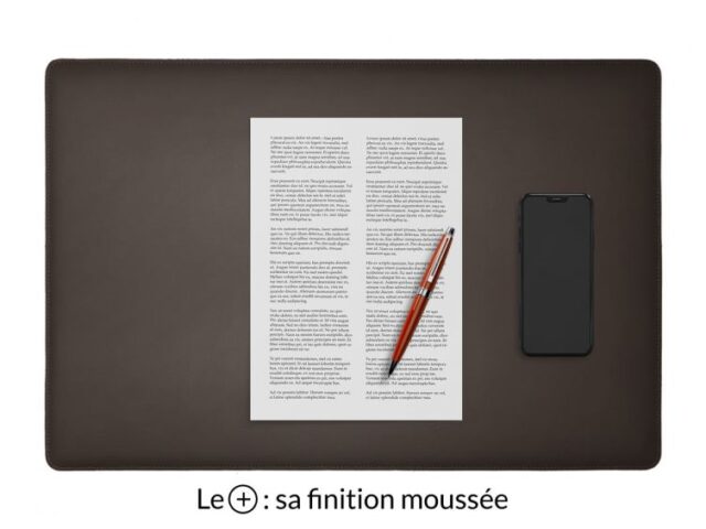 LAVOISIER Maroquinier - Sous-main en cuir marron foncé “Premium” – 60×40 cm