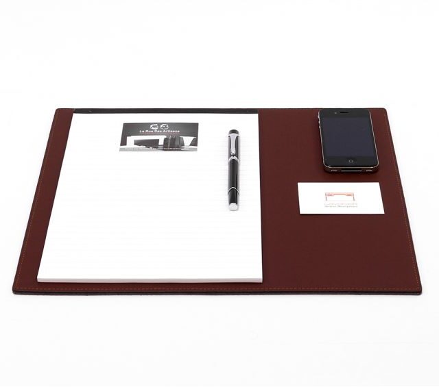 Lavoisier Maroquinier - Sous-main en cuir marron - mini - 38x32 cm