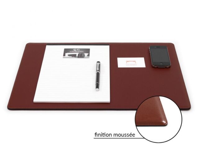 Lavoisier Maroquinier - Sous-main en cuir marron "Premium" - 50x34 cm