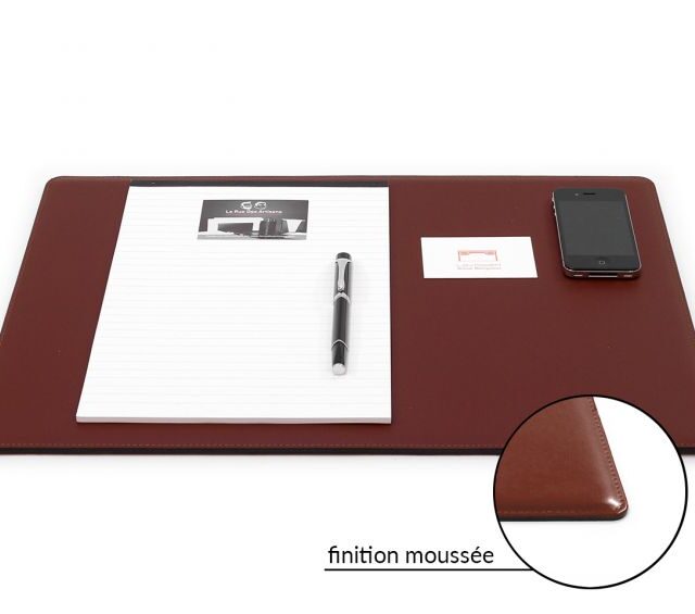 Lavoisier Maroquinier - Sous-main en cuir marron "Premium" - 50x34 cm