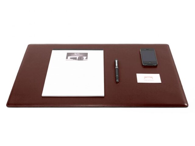 Lavoisier Maroquinier - Sous-main en cuir marron "Premium" - 60x40 cm