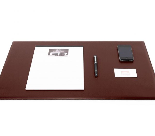 Lavoisier Maroquinier - Sous-main en cuir marron "Premium" - 60x40 cm