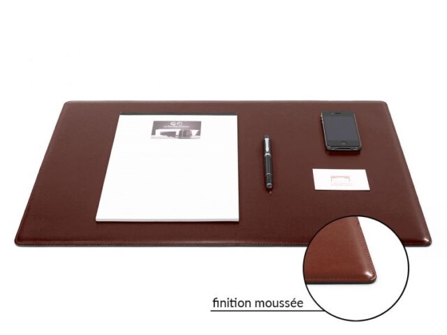 Lavoisier Maroquinier - Sous-main en cuir marron "Premium" - 60x40 cm