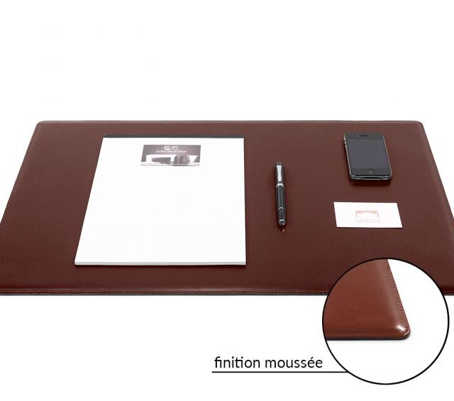 Lavoisier Maroquinier - Sous-main en cuir marron "Premium" - 60x40 cm