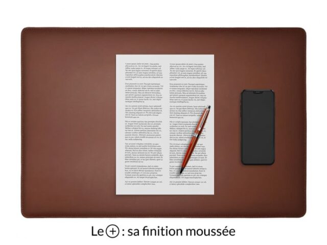 LAVOISIER Maroquinier - Sous-main en cuir marron “Premium” – 60×40 cm