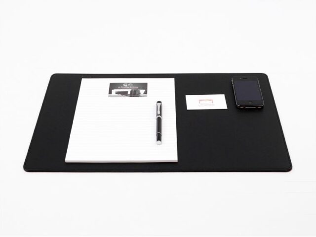 Lavoisier Maroquinier - Sous-main en cuir noir - 50x34 cm