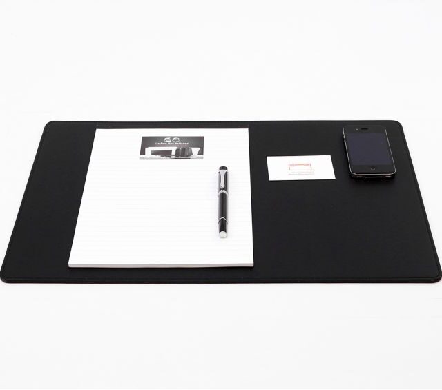 Lavoisier Maroquinier - Sous-main en cuir noir - 50x34 cm