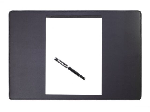 Lavoisier Maroquinier - Sous-main en cuir noir - 50x34 cm