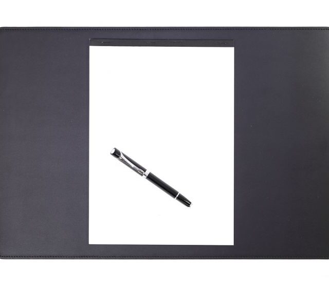 Lavoisier Maroquinier - Sous-main en cuir noir - 50x34 cm