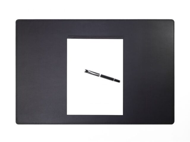 Lavoisier Maroquinier - Sous-main en cuir noir - 60x40 cm