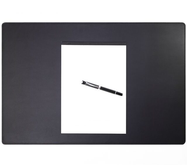 Lavoisier Maroquinier - Sous-main en cuir noir - 60x40 cm