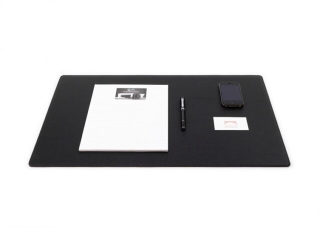 Lavoisier Maroquinier - Sous-main en cuir noir - 60x40 cm