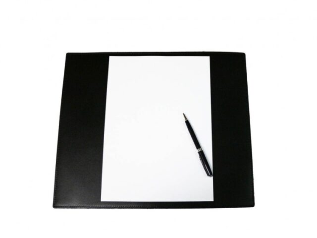 Lavoisier Maroquinier - Sous-main en cuir noir - mini - 38x32 cm