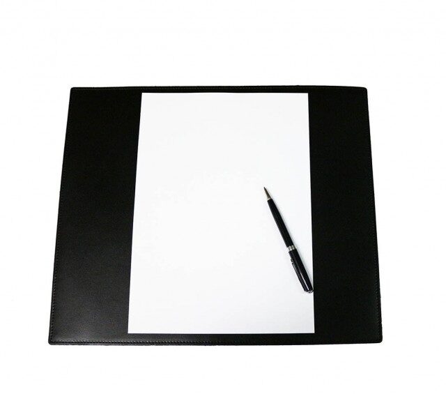 Lavoisier Maroquinier - Sous-main en cuir noir - mini - 38x32 cm