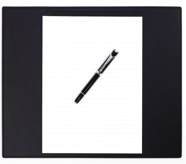 Lavoisier Maroquinier - Sous-main en cuir noir - mini - 38x32 cm